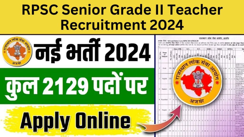 RPSC Senior Grade II Teacher Recruitment 2024